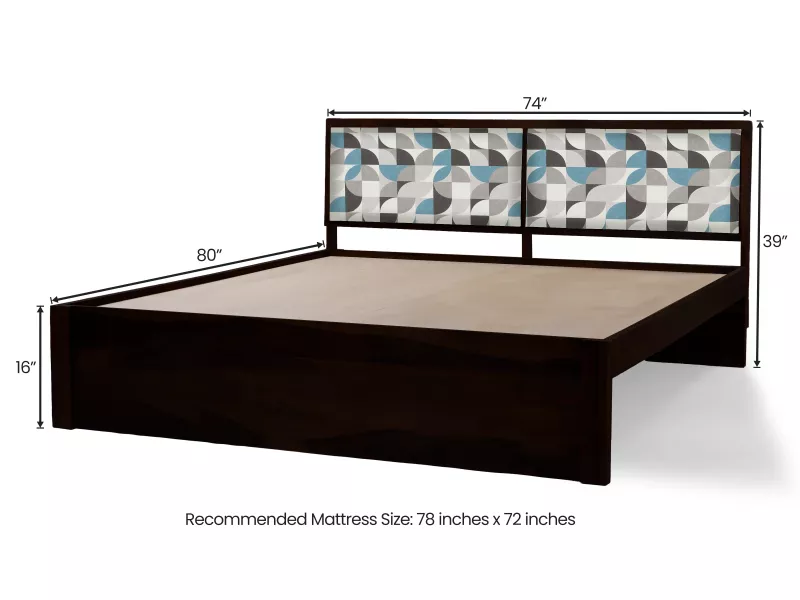 Mosaic Solid Wood King Size Double Bed